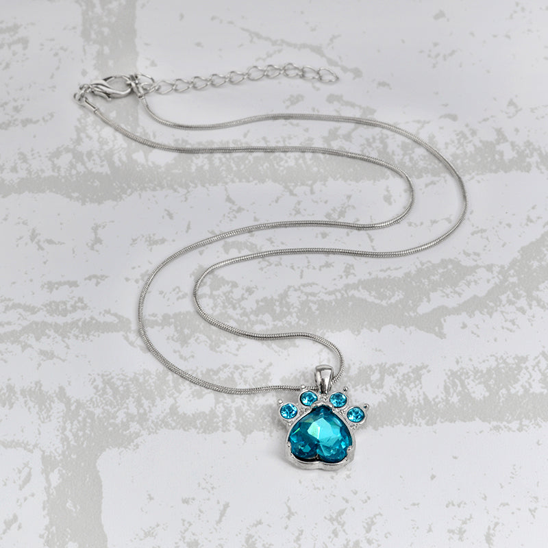 Birthstone Crystal Paw Necklace