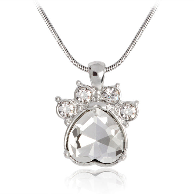 Birthstone Crystal Paw Necklace