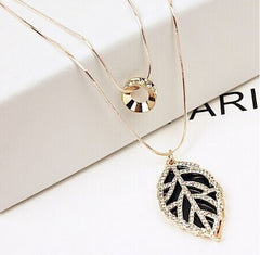 Double Layer Leaf Pendant Necklace