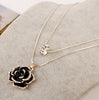 Image of Black Rose Double Layers Necklace