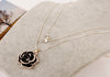 Image of Black Rose Double Layers Necklace