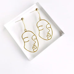 Abstract Face Dangle Earrings