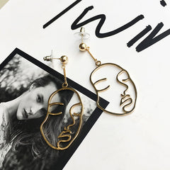 Abstract Face Dangle Earrings