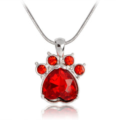 Birthstone Crystal Paw Necklace